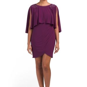 Adriana Papell 6 petite matte jersey dress with caplet 
Split sleeves,boat neck